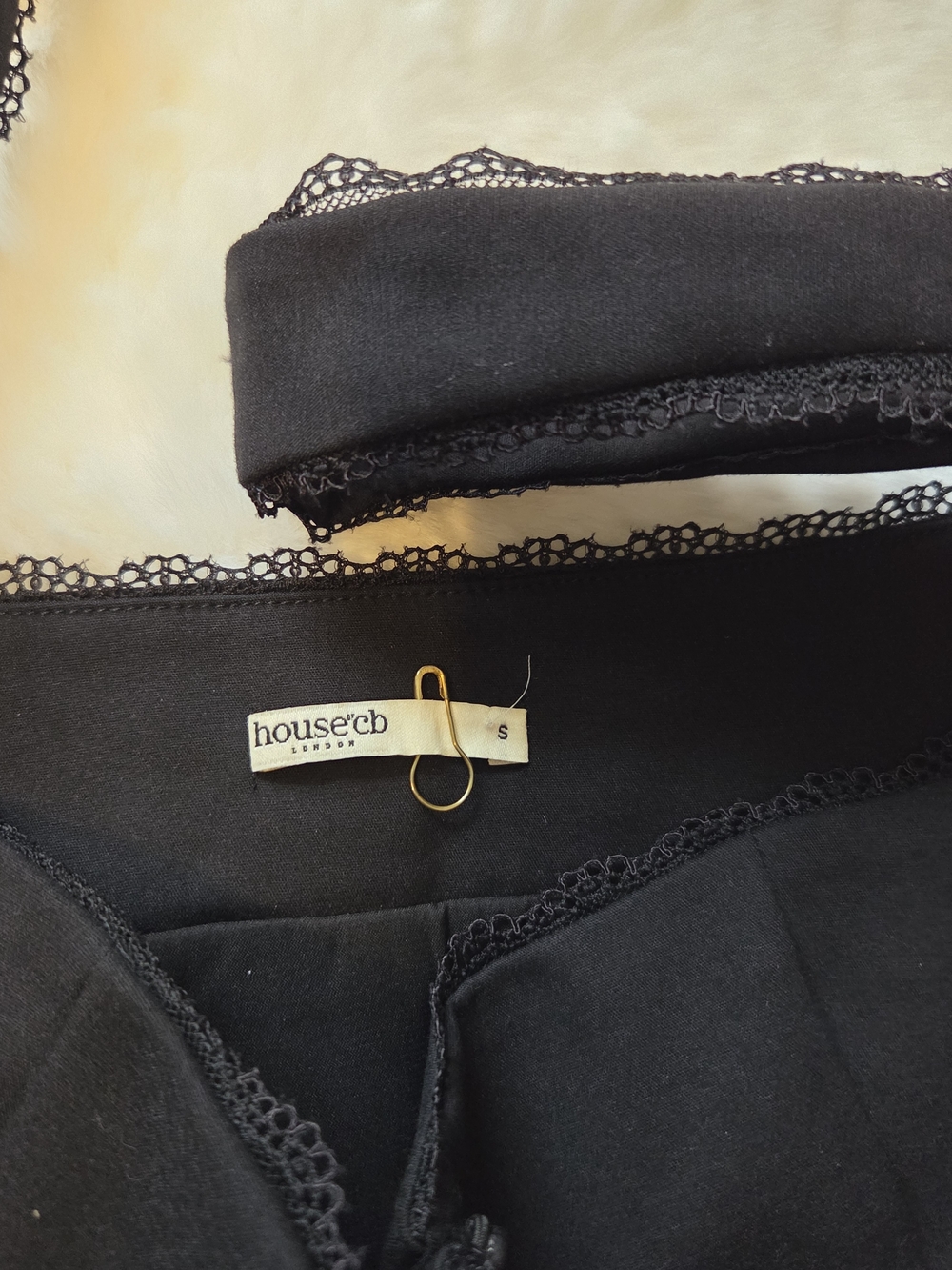 House of CB Noura Black Lace-Trim Button Front Crop Top - Picture 12 of 13
